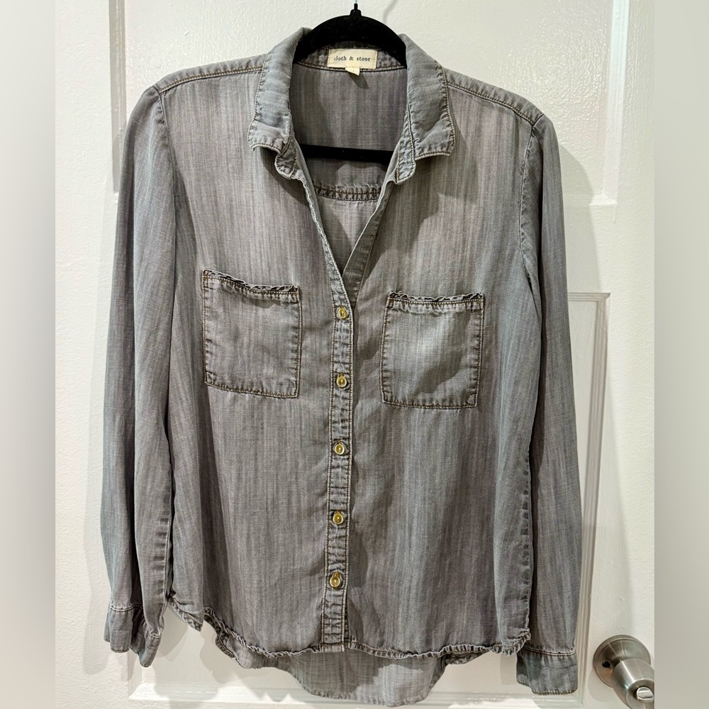Cloth & Stone Grey Blouse